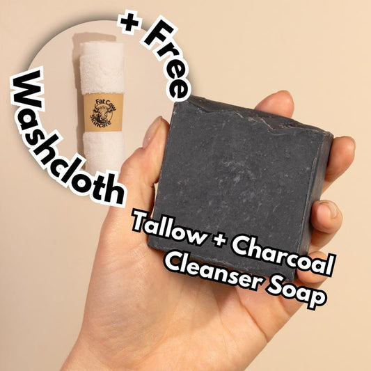 Tallow & Charcoal Soap (FREE Wash Cloth)